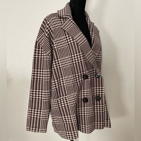 NWT Zara Houndstooth Knit Blazer - Picture 7 of 13